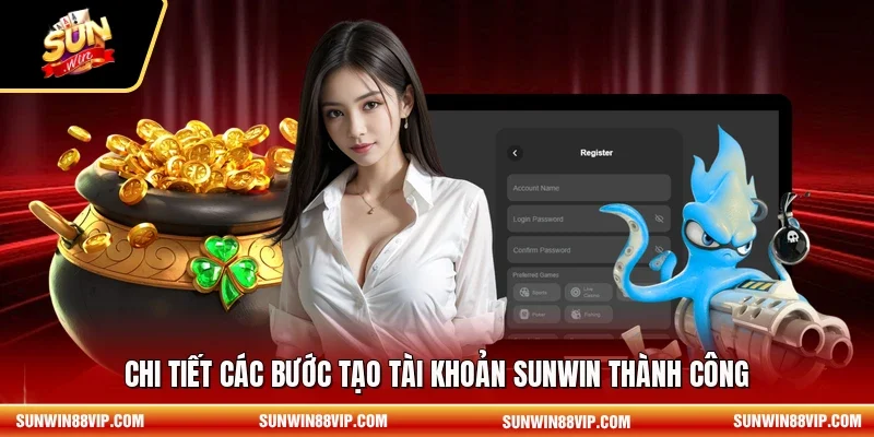 Chi tiết các bước tạo tài khoản SUNWIN thành công